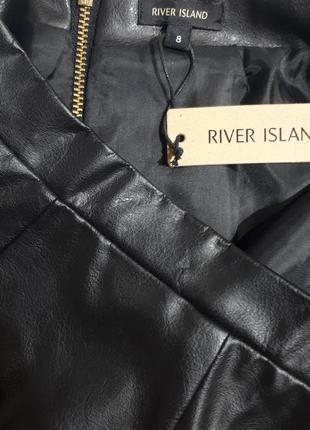 Юбка с эко-кожи, черная кож-зам юбка river island.классическая черная юбка8 фото