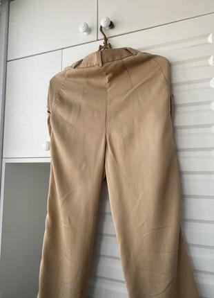 100% хлопок. defi бежевые брюки на лето с узкой талией xs4 фото