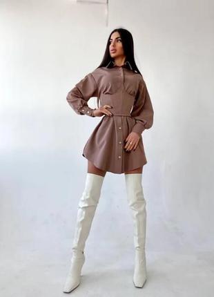 Сукня-сорочка з корсетом на кісточках зі шнурівкою2 фото