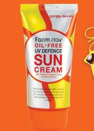 Сонцезахисний знежирений крем farmstay oil-free uv defence sun cream spf 50+ pa+++2 фото