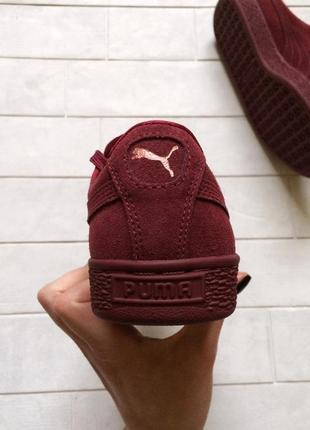 Стильні кросівки puma suede classic velvet cordovan, оригінал, пума замшеві кеди9 фото