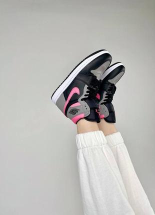 Nike air jordan1🆕шикарные женсике кроссовки🆕кожаные высокие найк🆕жіночі кросівки🆕2 фото