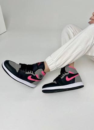Nike air jordan1🆕шикарные женсике кроссовки🆕кожаные высокие найк🆕жіночі кросівки🆕4 фото