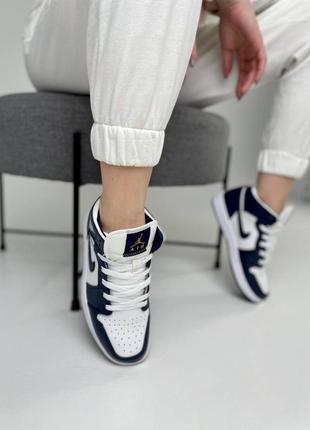 Nike air jordan 1🆕шикарные женсике кроссовки🆕синие кожаные высокие найк🆕жіночі кросівки🆕9 фото
