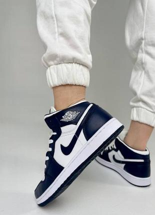 Nike air jordan 1🆕шикарные женсике кроссовки🆕синие кожаные высокие найк🆕жіночі кросівки🆕2 фото