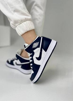 Nike air jordan 1🆕шикарные женсике кроссовки🆕синие кожаные высокие найк🆕жіночі кросівки🆕5 фото