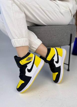 Nike air jordan 1🆕шикарные женсике кроссовки🆕черно-желтые высокие найки🆕жіночі кросівки🆕9 фото