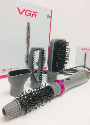 Стайлер для укладки волос 4 в 1 vgr v408 фен щетка для волос