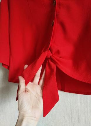 Яркая блуза с узлом v образный вырез cameo rose3 фото