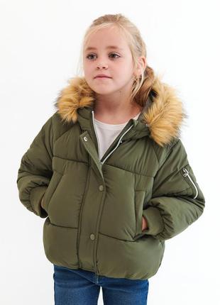 Дута тепла куртка для дівчинки резервед3 фото