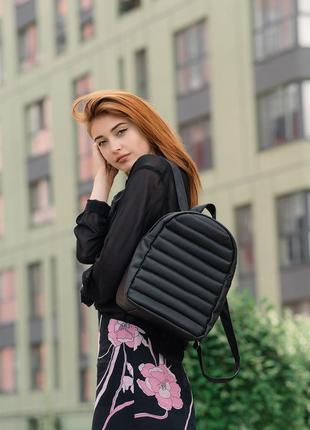 Женский надежный городской черный вместительный рюкзак2 фото