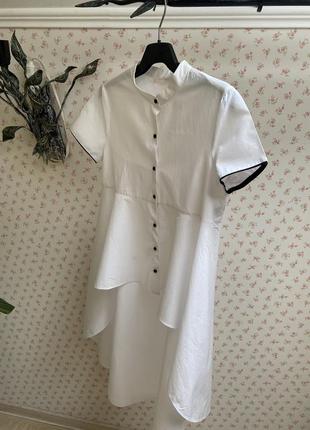 Блузка рубашка zara с удлинённой спинкой6 фото