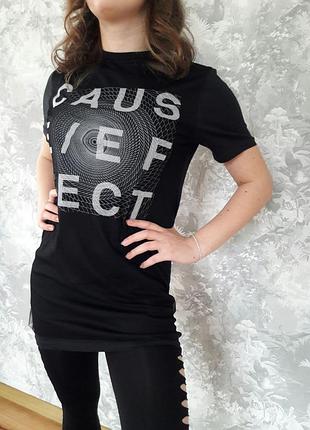 Футболка удлиннённая, мини платье c cеткой  42-44