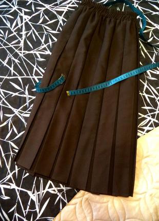 Плиссированная юбка.коричневая.широкое плиссе.винтаж2 фото