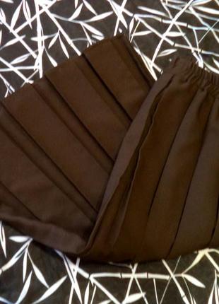 Плиссированная юбка.коричневая.широкое плиссе.винтаж3 фото