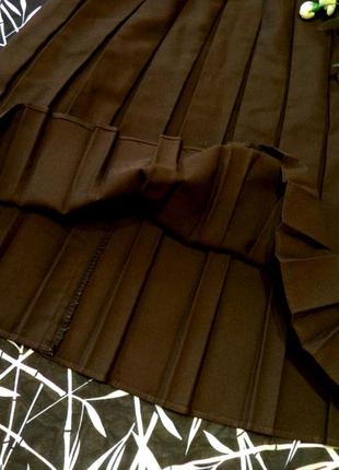 Плиссированная юбка.коричневая.широкое плиссе.винтаж4 фото