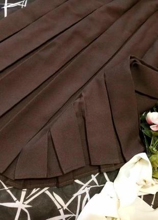 Плиссированная юбка.коричневая.широкое плиссе.винтаж10 фото