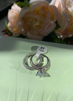 Кольцо серебро и циркон