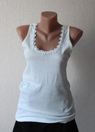 Белая майка под одежду,40 размер, майка для сна, пижама