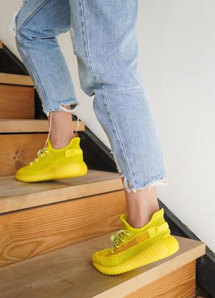 Yeezy boost yellow рефлективные шнурки3 фото