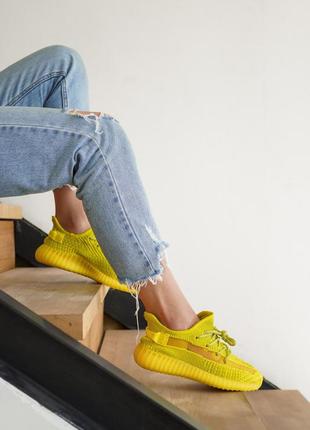 Yeezy boost yellow рефлективные шнурки4 фото