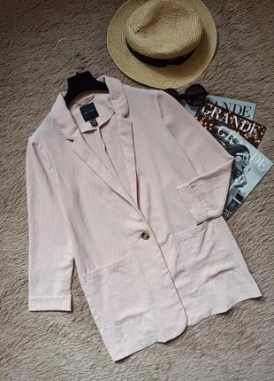 Летний пудровый удлиненный жакет/пиджак/блейзер