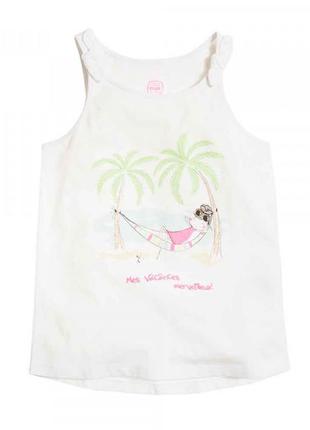 Белая майка с пляжным рисунком cool club