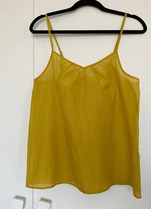 Майка из шелка оливкового цвета от custommade