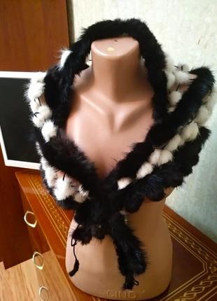 Натуральный меховый платок косынка норка+кролик 🐰