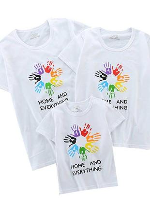Футболки фэмили лук family look для всей семьи "home and everything" push it