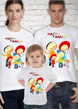 Футболки фемілі цибулю family look для всієї родини "happy family" push it