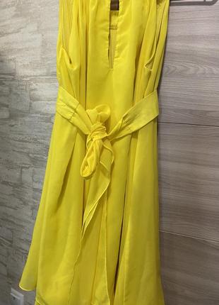 Плаття шифонове жовтого кольору5 фото