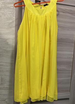 Плаття шифонове жовтого кольору7 фото