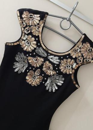 Маленькое черное платье футляр с паетками💥