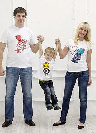 Футболки фемілі цибулю family look для всієї родини "восьминіжки" push it