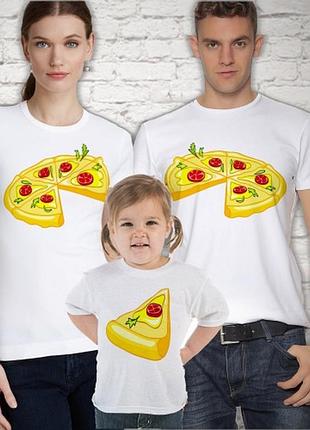Футболки фэмили лук family look для всей семьи "куски пиццы" push it