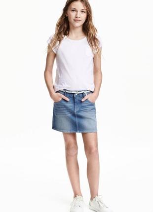 Джинсова спідниця з ременем h&m 3