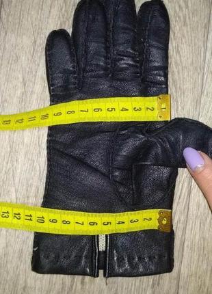 Перчатки кожаные на ладонь 18-19 см женские кожа черные3 фото