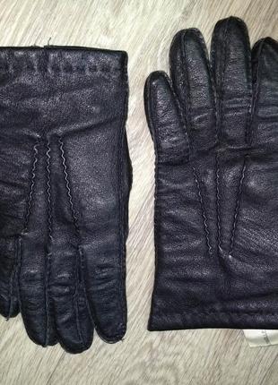 Перчатки кожаные на ладонь 18-19 см женские кожа черные2 фото