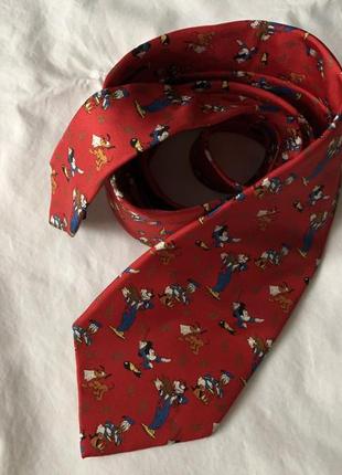 Винтажный шелковый галстук с героями disney. новый.