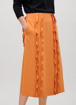 Cos оранжевая юбка миди cos xl и m