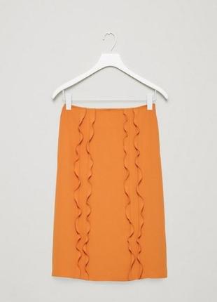 Cos оранжевая юбка миди cos xl и m2 фото