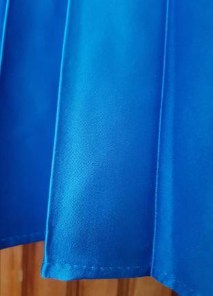Шикарная плиссированная атласная юбка миди цвета индиго reserved6 фото