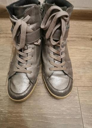 Сникерсы хайтопы демисезонные ботинки 38р, 25 см стелька3 фото
