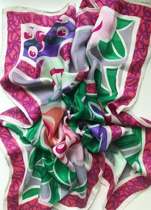 Тонкий шовковий хустку christian fischbacher швейцарія вінтаж