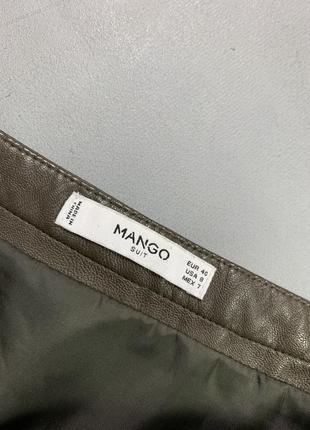 Юбка мини трапеция эко кожа mango.4 фото
