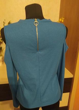 Лонгслив водолазка гольф топ  в рубчик лапша с открытыми плечами и молнией на спине lottie3 фото