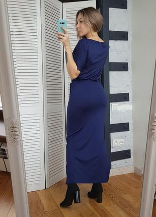 Платье макси темно синее2 фото