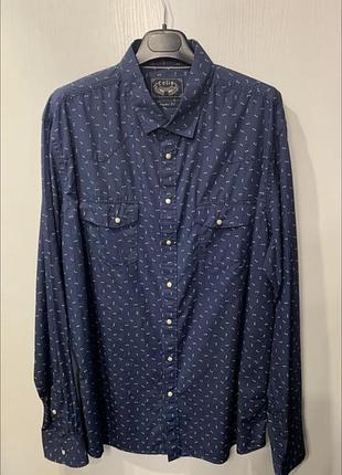 Мужская синяя рубашка celine, размер s
