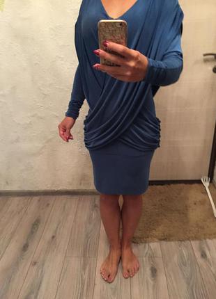 Шикарное голубое платье3 фото